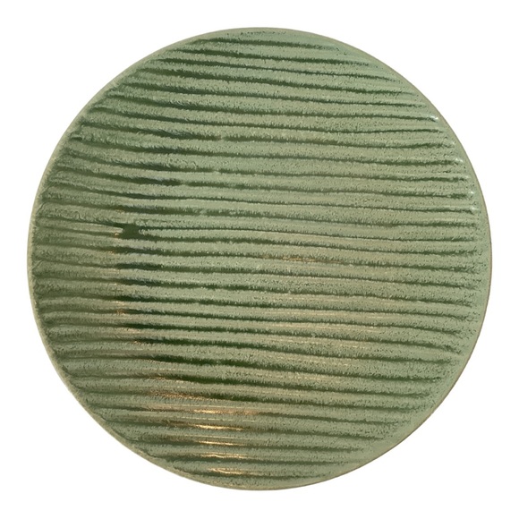 Pier 1 Essentials Stoneware Plate Rippled Green Single Heavy Dinner Plate - Picture 2 of 10